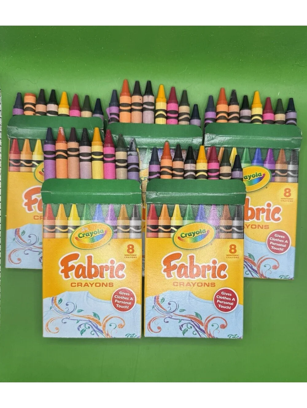 5 Packs Boxes of 8 Crayola Fabric Crayon 2009 - Crayons Discontinued Vintage